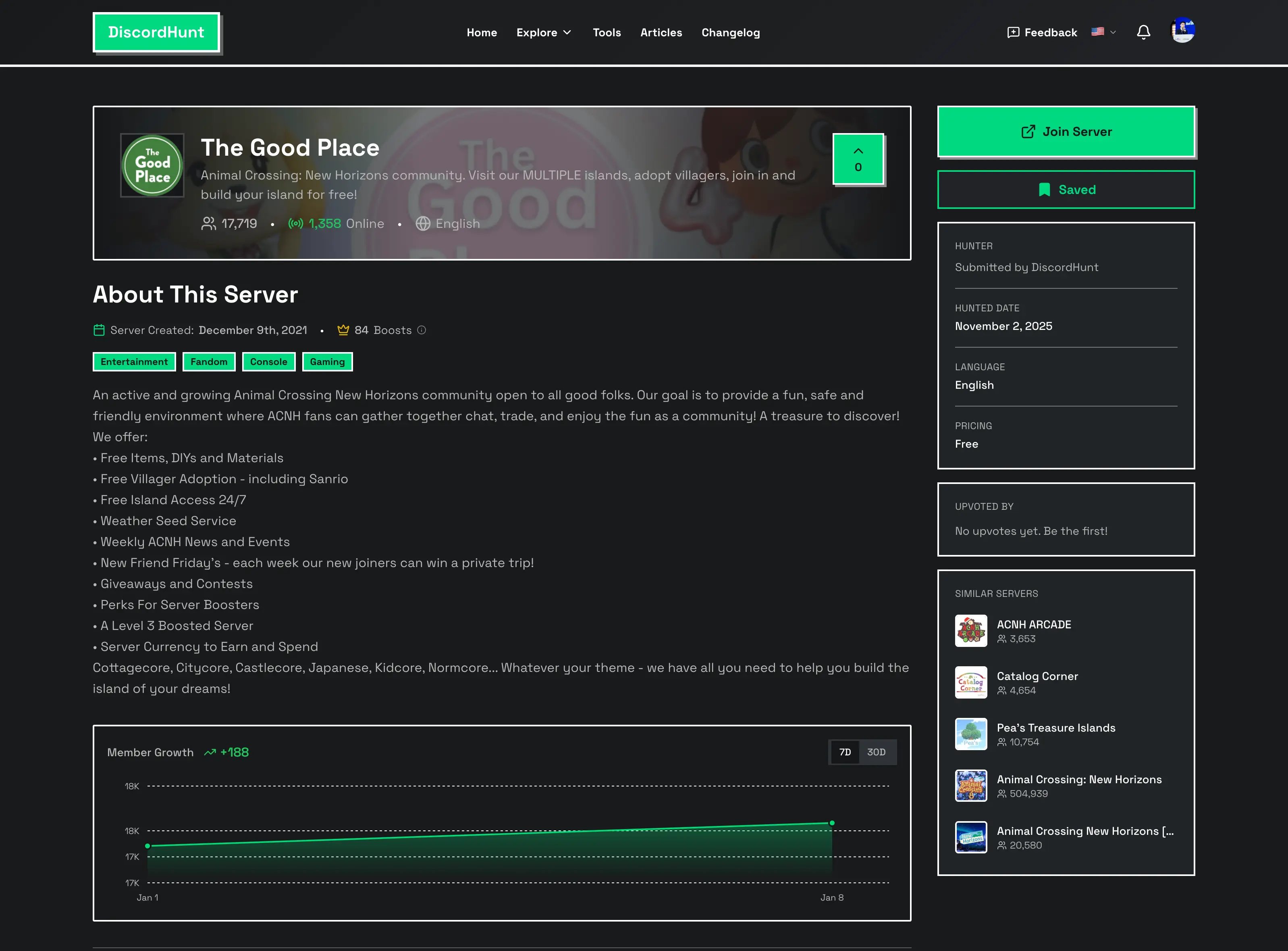 The Good Place ACNH Discord server with LGBTQ-friendly inclusive community and 19K members