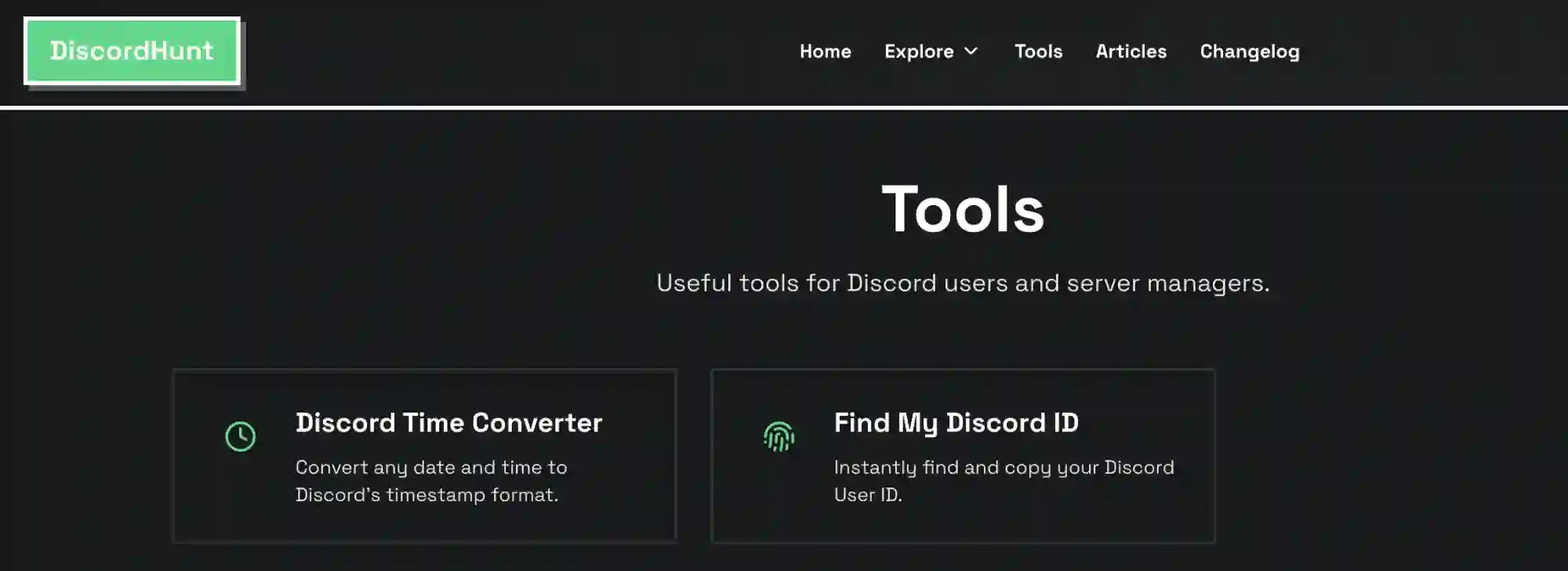DiscordHunt Tools Page