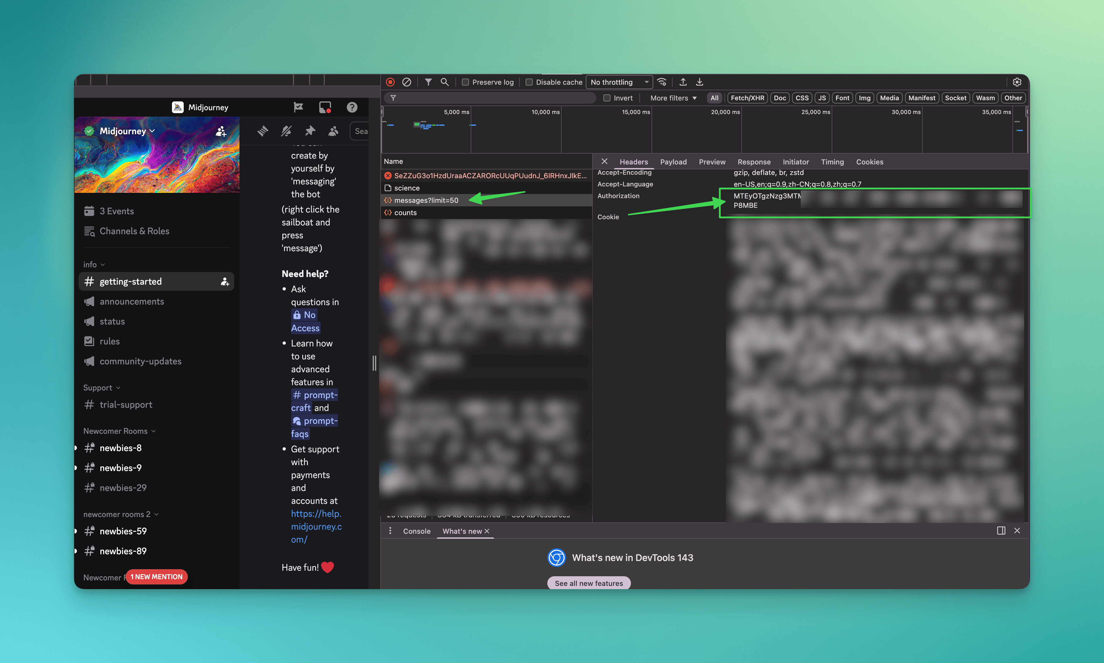 Discord Token via Network Tab